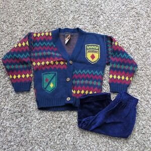 Vintage Electric Kids Cardigan W/ Pants Sz 2 (6/9 Months)